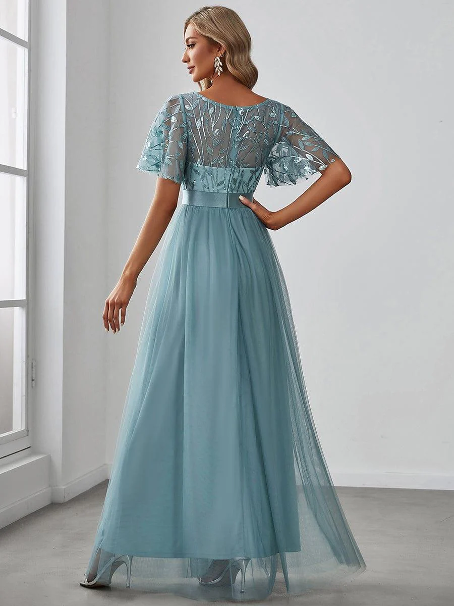 ever SAPHIR|Women's A-Line Short Sleeve Embroidery Floor Length Wedding Guest Dresses - Image 70