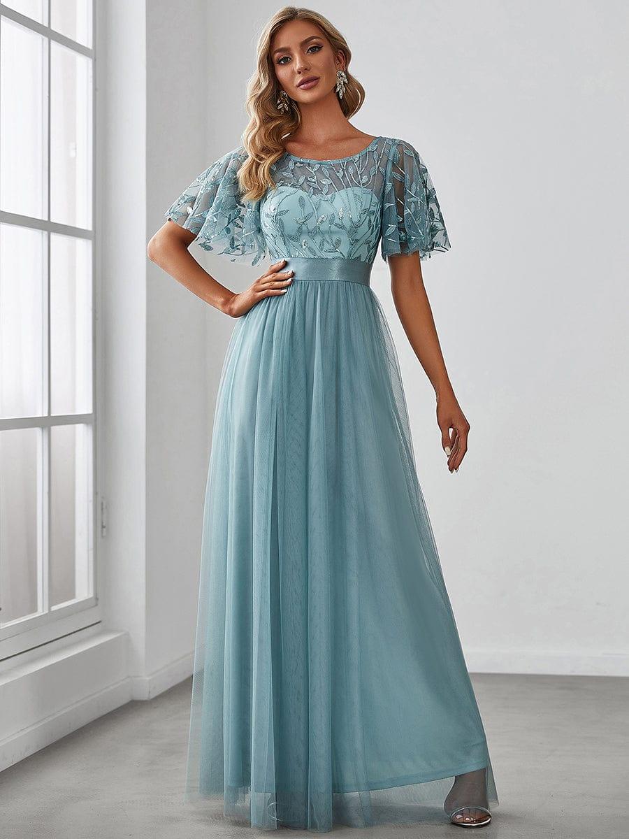 ever SAPHIR|Women's A-Line Short Sleeve Embroidery Floor Length Wedding Guest Dresses - Image 72