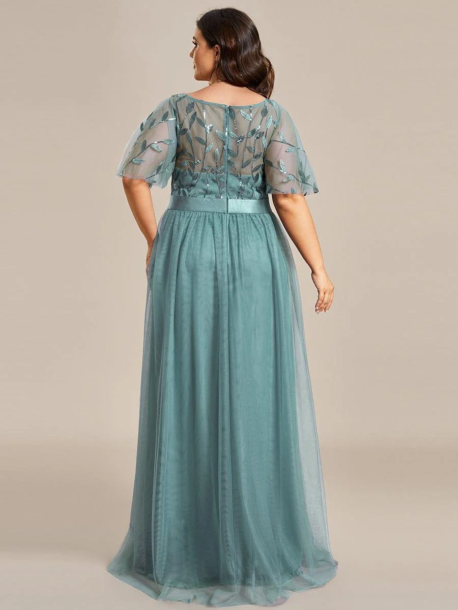 ever SAPHIR|Women's A-Line Short Sleeve Embroidery Floor Length Wedding Guest Dresses - Image 74