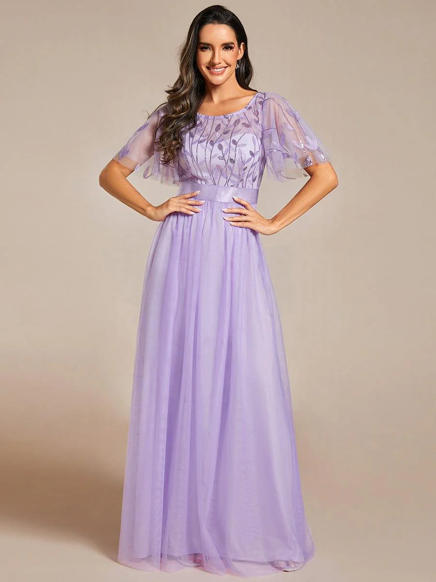 ever SAPHIR|Women's A-Line Short Sleeve Embroidery Floor Length Wedding Guest Dresses - Image 78