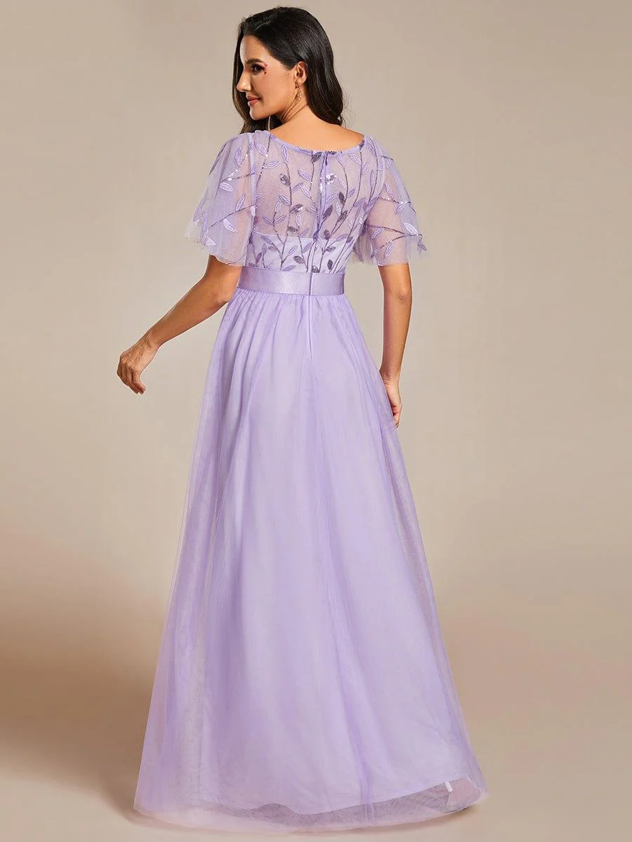 ever SAPHIR|Women's A-Line Short Sleeve Embroidery Floor Length Wedding Guest Dresses - Image 79