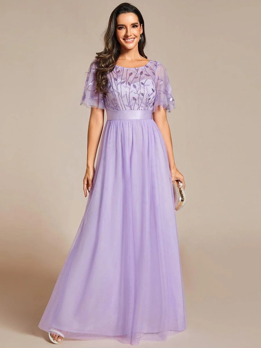 ever SAPHIR|Women's A-Line Short Sleeve Embroidery Floor Length Wedding Guest Dresses - Image 81