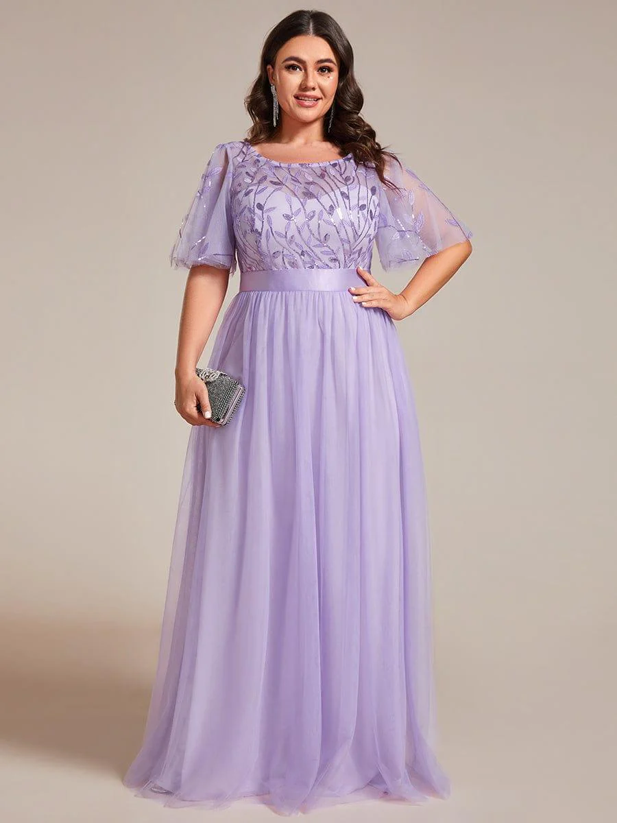 ever SAPHIR|Women's A-Line Short Sleeve Embroidery Floor Length Wedding Guest Dresses - Image 87