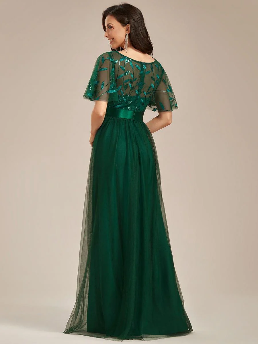 ever SAPHIR|Women's A-Line Short Sleeve Embroidery Floor Length Wedding Guest Dresses - Image 89