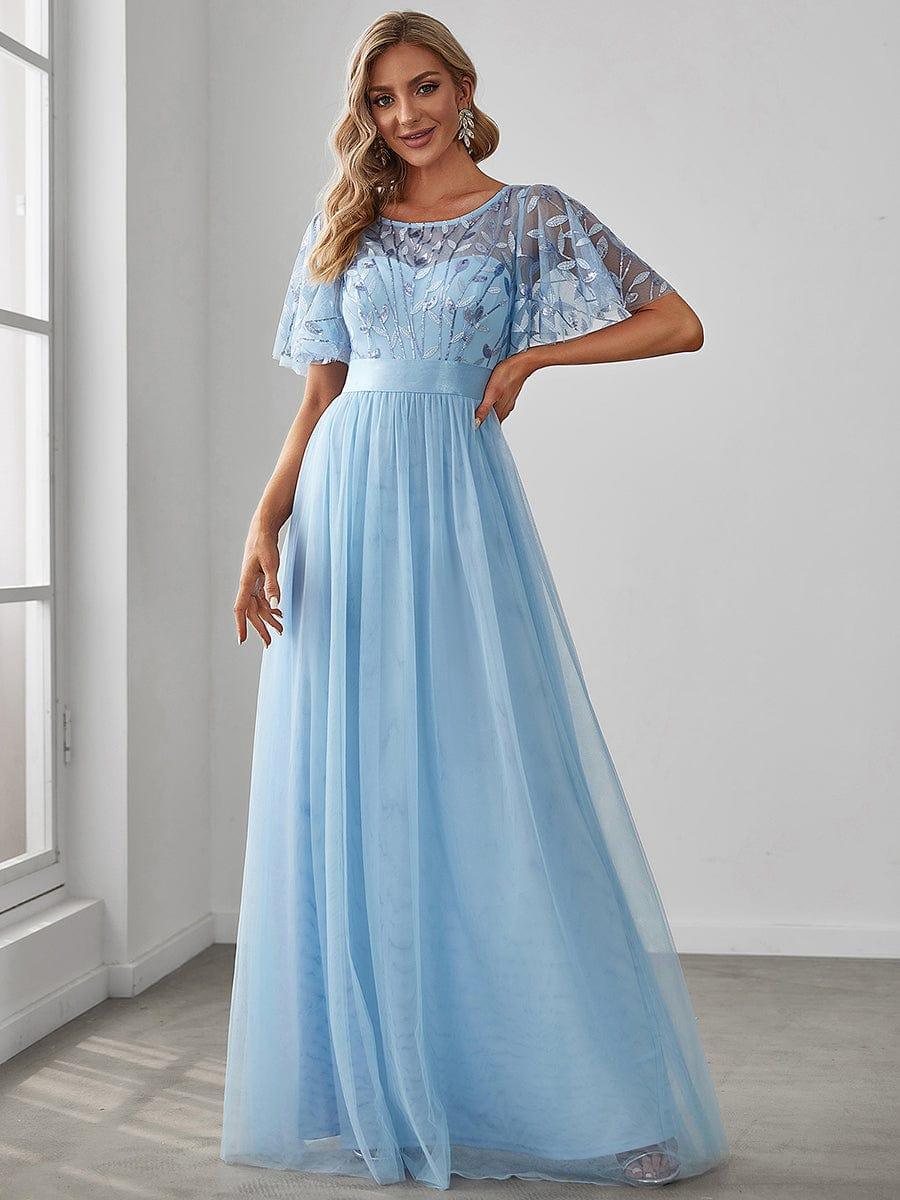 ever SAPHIR|Women's A-Line Short Sleeve Embroidery Floor Length Wedding Guest Dresses - Image 96
