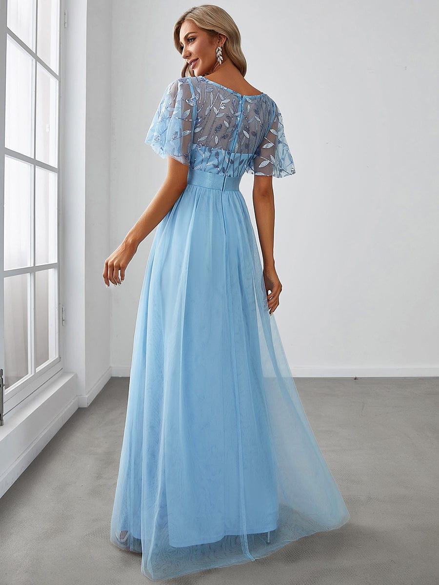 ever SAPHIR|Women's A-Line Short Sleeve Embroidery Floor Length Wedding Guest Dresses - Image 97