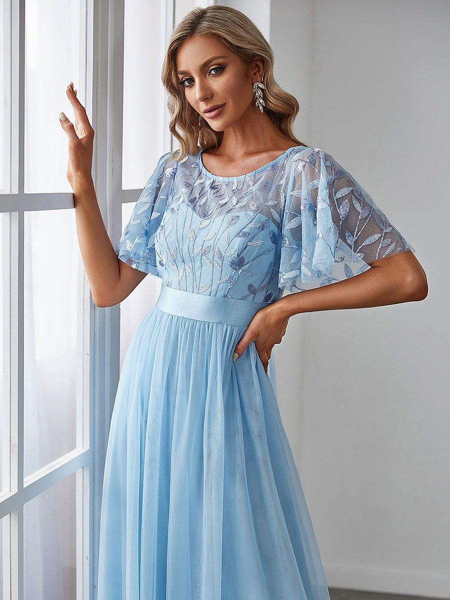 ever SAPHIR|Women's A-Line Short Sleeve Embroidery Floor Length Wedding Guest Dresses - Image 98
