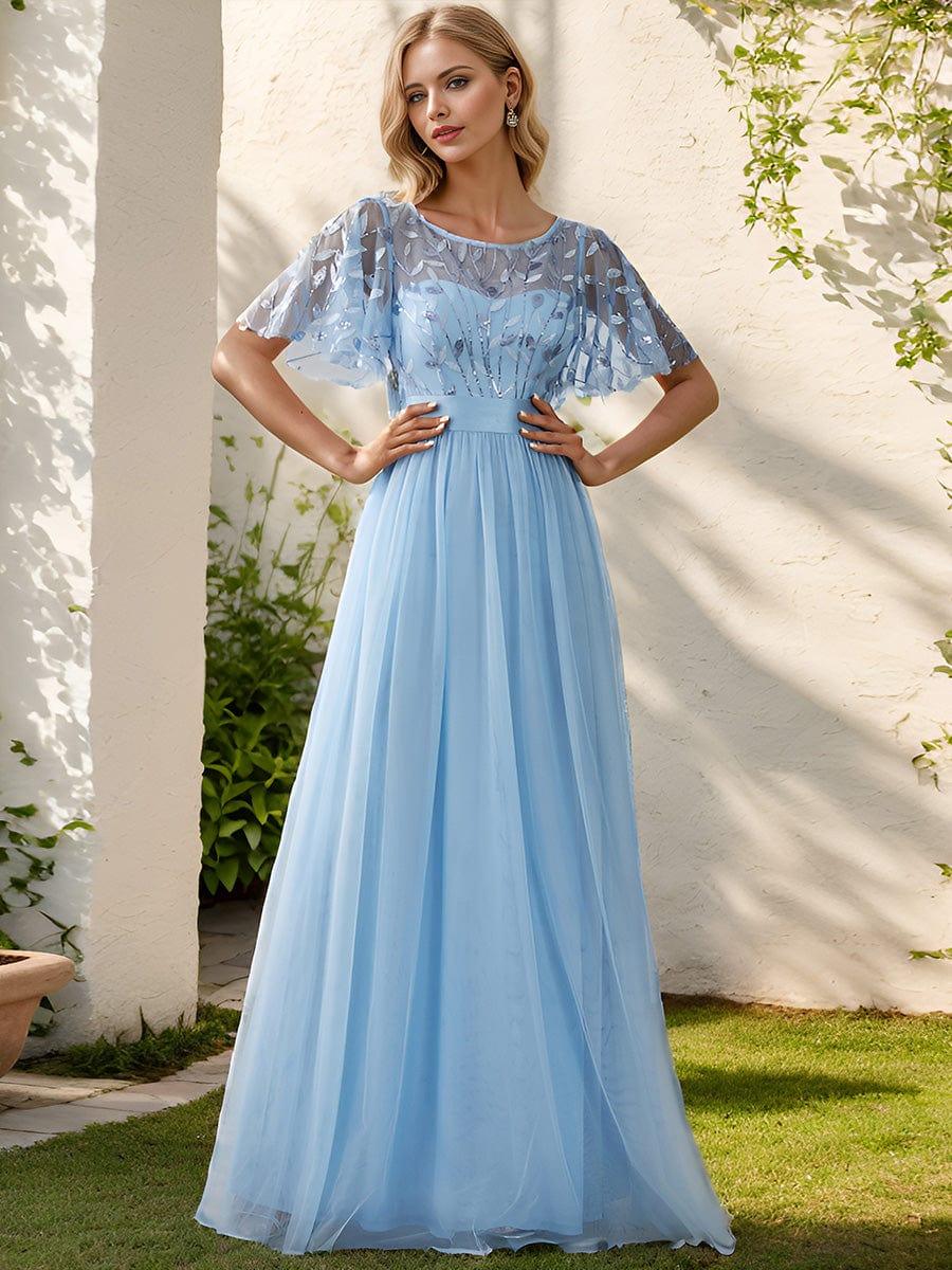 ever SAPHIR|Women's A-Line Short Sleeve Embroidery Floor Length Wedding Guest Dresses - Image 99
