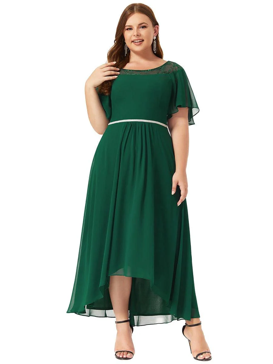 Women's Casual Boat Neck A-Line Midi Dress with Irregular Hem(Final Sale) - Image 36