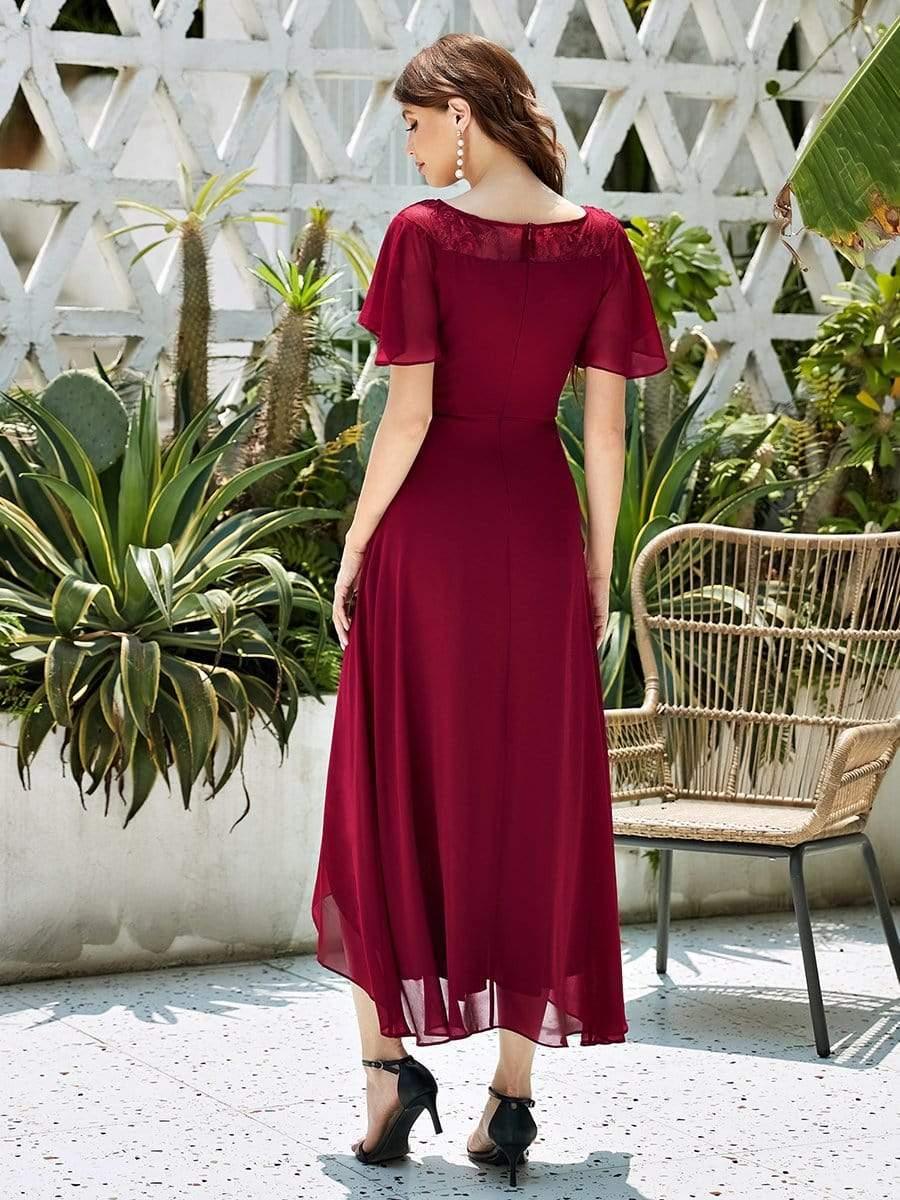 Women's Casual Boat Neck A-Line Midi Dress with Irregular Hem(Final Sale) - Image 9