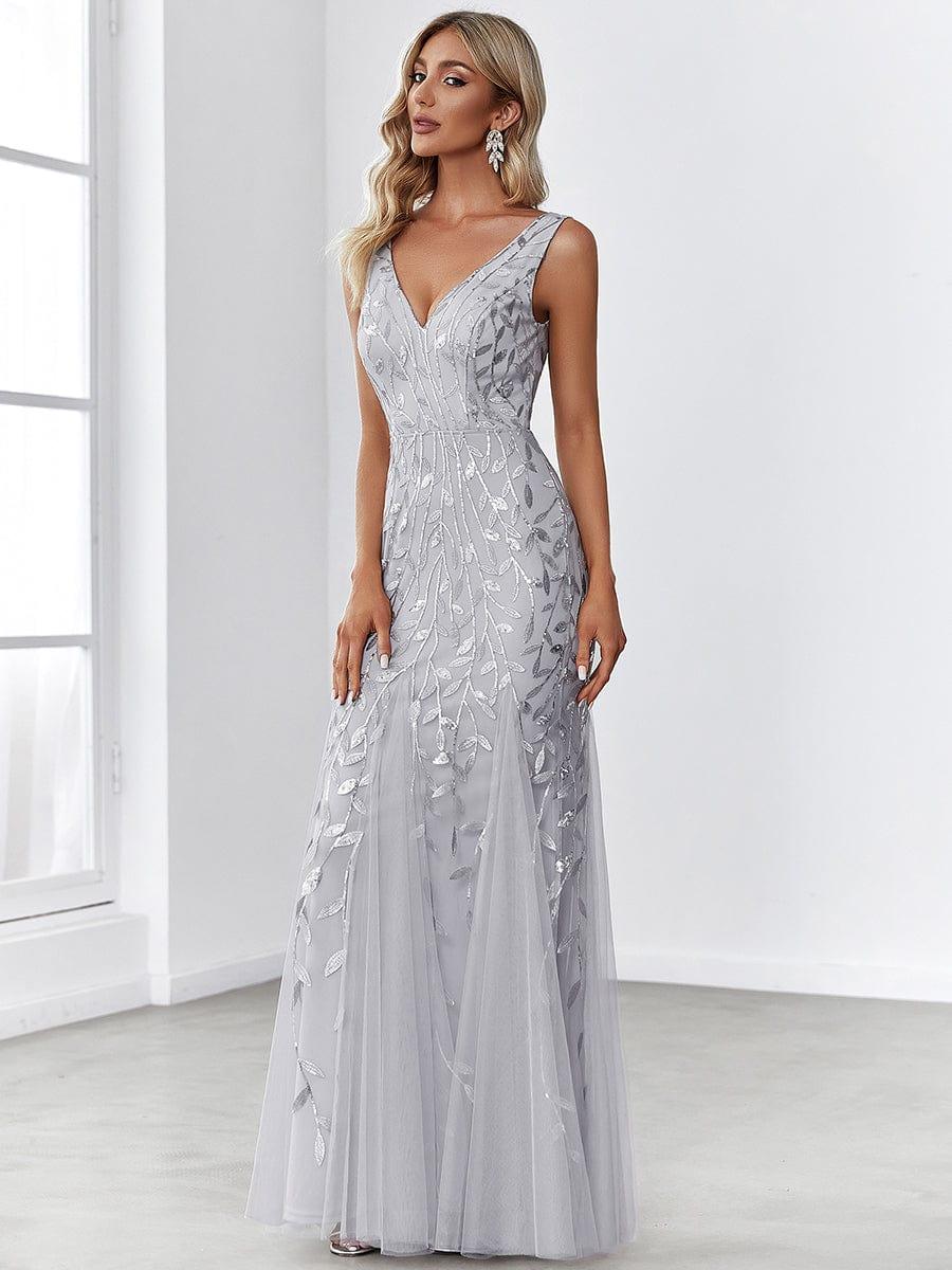 ever ORIEL|Women's Double V-Neck Fishtail Sequins Evening Dress - Image 16