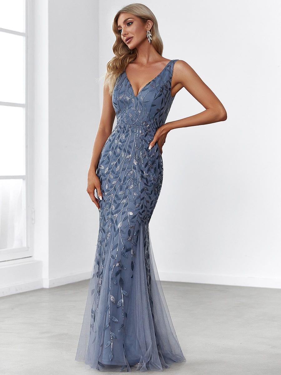 ever ORIEL|Women's Double V-Neck Fishtail Sequins Evening Dress - Image 24
