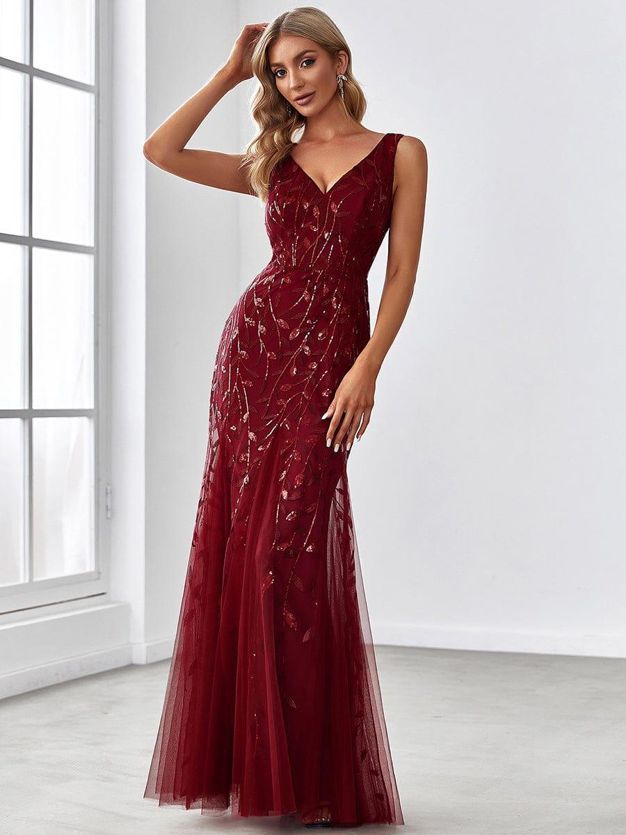 ever ORIEL|Women's Double V-Neck Fishtail Sequins Evening Dress - Image 33