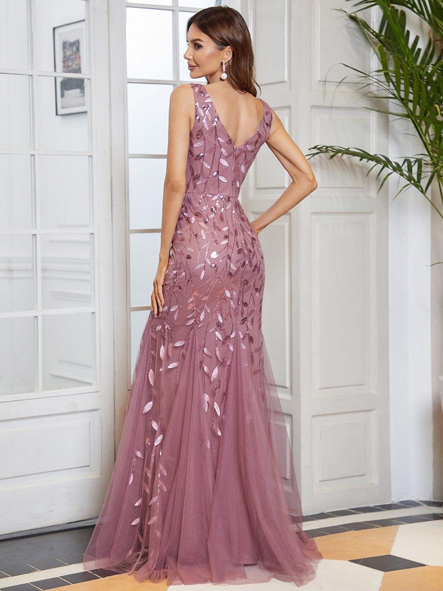 ever ORIEL|Women's Double V-Neck Fishtail Sequins Evening Dress - Image 40